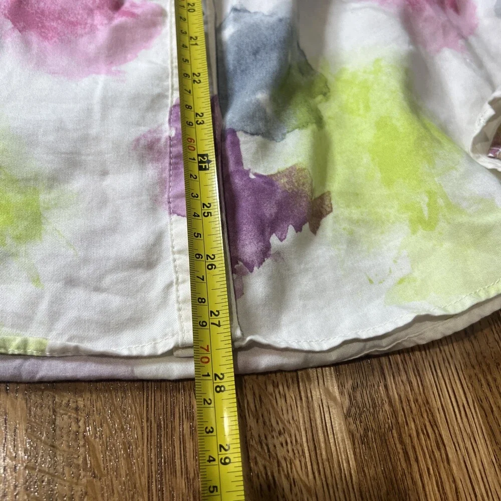 Westbound Womens Sz M Multi Color Pastel Tie Dye Knit Short Sleeve Blouse Top - Picture 7 of 7